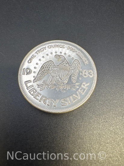 1983 A-Mark 1 Troy Oz .999 Fine Silver Bullion Coin
