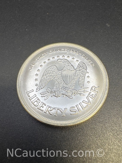 A-Mark 1 Troy Oz .999 Fine Silver Liberty Bullion Coin