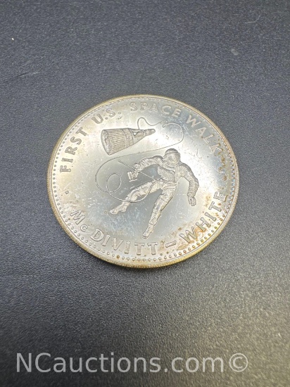 1965 1st US Space Walk McDivitt White 90% Silver Coin