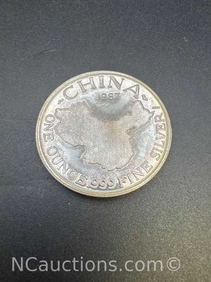 1987 China Panda 1 Troy Oz .999 Fine Silver Bullion Coin