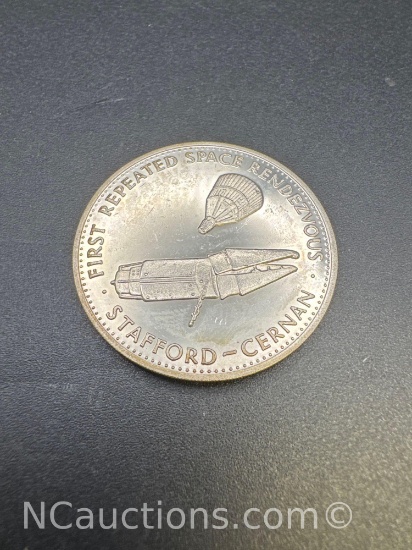 1966 1st Repeated Space Rendezvous Stafford 90% Silver Coin