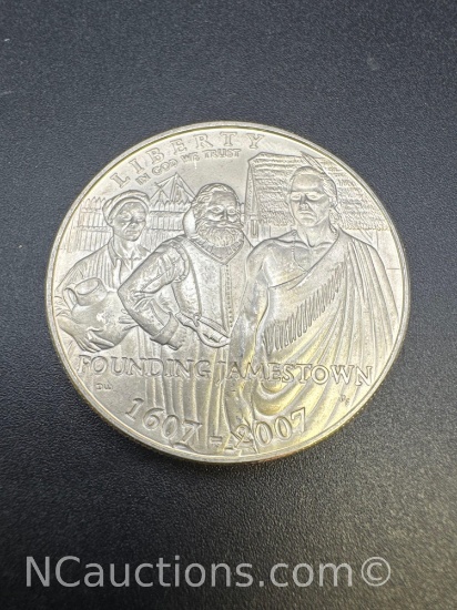 2007 Founding Jamestown 90% Silver Dollar Coin