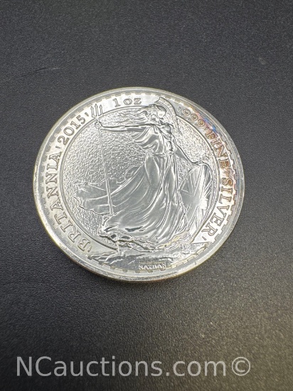 2015 Britannia 1 Troy Oz .999 Fine Silver Bullion Coin