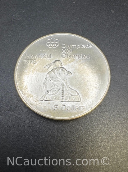 1976 Montreal Olympics 90% Silver $5 Coin