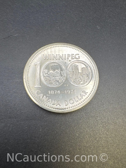 1974 Canadian Dollar 80% Silver Coin