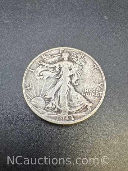 1944-S Walking Liberty 90% Silver Half Dollar Coin
