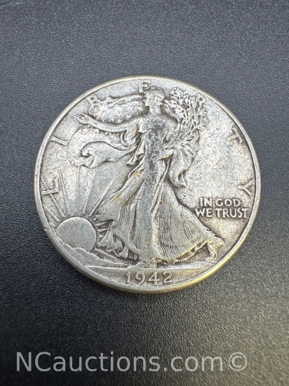 1945 Walking Liberty 90% Silver Half Dollar Coin