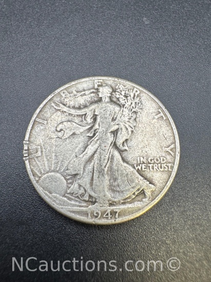 1947-D Walking Liberty 90% Silver Half Dollar Coin