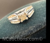 10k White Gold Diamond Ring 2.38 Grams Size 7