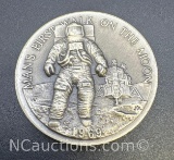 1969 Mans First Walk On The Moon Sterling Silver Coin 35. Grams