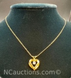 14k Gold Heart Pendant Necklace 1.73 Grams