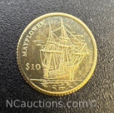 2000 Mayflower 14k Gold $10 Coin 0.51 Grams