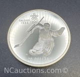 1988 Calgary Olympics Hockey 90% Silver $20 Coin 34. Grams