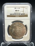 NGC MS63 1881-S Morgan Silver Dollar