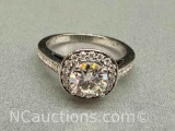 Preveli 925 Sterling Silver 1ct Moissanite Diamond Ring sz6 3g Total