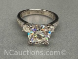 Preveli 925 Sterling Silver 3ct Moissanite Diamond Ring sz5.5 3g Total