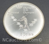 1976 Montreal Olympics XXI Olympiad 90% Silver Coin 24. Grams