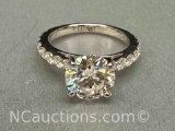 Preveli 925 Sterling Silver 1ct Moissanite Diamond Ring sz7 3g Total