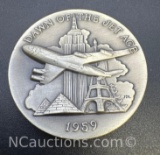 1959 Dawn Of The Jet Age Sterling Silver Coin 34. Grams