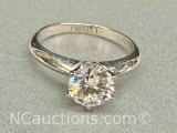 Preveli 925 Sterling Silver 1ct Moissanite Diamond Ring sz5 2g Total