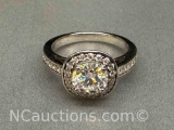 Preveli 925 Sterling Silver 1ct Moissanite Diamond Ring sz5 3g Total