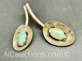 925 Mexico Sterling Silver and Turquoise Pin 24g Total