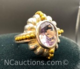Sterling Silver Amethyst Ring 8. Grams Size 8
