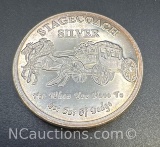1 Troy Oz .999 Fine Silver Stagecoach Bullion Coin