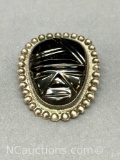 Silver Mexico Tribal Mask Pin 19g Total