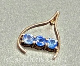 Sterling Silver Topaz Pendant 1.3g total