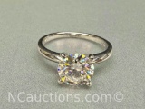 Preveli 925 Sterling Silver 1ct Moissanite Diamond Ring sz6.5 2g Total
