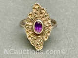 925 Sterling Silver Amethyst Ring Sz.7
