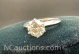 Sterling Silver Moissanite Diamond Ring 9. Grams Size 6.5