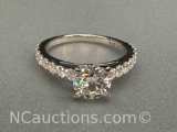 Preveli 925 Sterling Silver Moissanite Diamond Ring sz3 8.5g Total