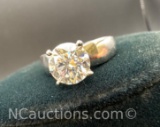 Sterling Silver Moissanite Diamond Ring 11. Grams Size 7.5