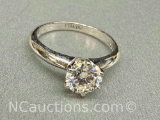 Preveli 925 Sterling Silver 1ct Moissanite Diamond Ring sz6 2g Total