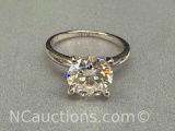 Preveli 925 Sterling Silver 3ct Moissanite Diamond Ring sz7 3g Total