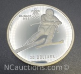 1988 Calgary Olympics 90% Silver $20 Coin 33. Grams