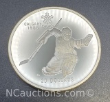 1988 Calgary Olympics Hockey 90% Silver $20 Coin 34. Grams