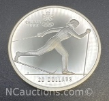 1988 Calgary Olympics Cross Country 90% Silver $20 Coin 33. Grams