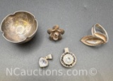 Sterling Silver Lot Pendants Ring Earrings 18. Grams
