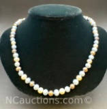 Tri Color Pearl Necklace 27. Grams