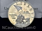 Iwo Jima Flag Raising Collectors Proof 90% Silver Coin Philadelphia 27g semper fidelis