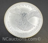 2014 Canadian Hawk 1 Troy Oz .9999 Fine Silver Bullion Coin