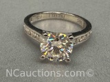 Preveli 925 Sterling Silver 2ct Moissanite Diamond Ring sz6 2g Total