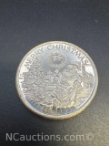 1986 Merry Christmas 1 Troy Oz .999 Fine Silver Bullion Coin