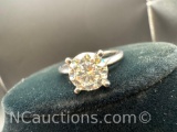 Sterling Silver Moissanite Diamond Ring