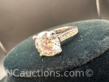 Sterling Silver Moissanite Diamond Ring