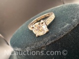 Sterling Silver Moissanite Diamond Ring