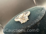 Sterling Silver Moissanite Diamond Ring